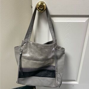 Stylish Gray and Black Tote Bag
